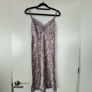 Gold Hawk - 100% Silk Lavender Mist Slip Dress - Size S